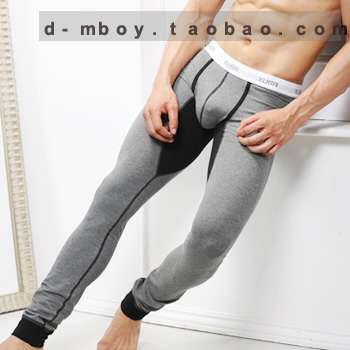 2 xuba male long johns men's u sexy fashion male long johns thermal low-waist tights basic