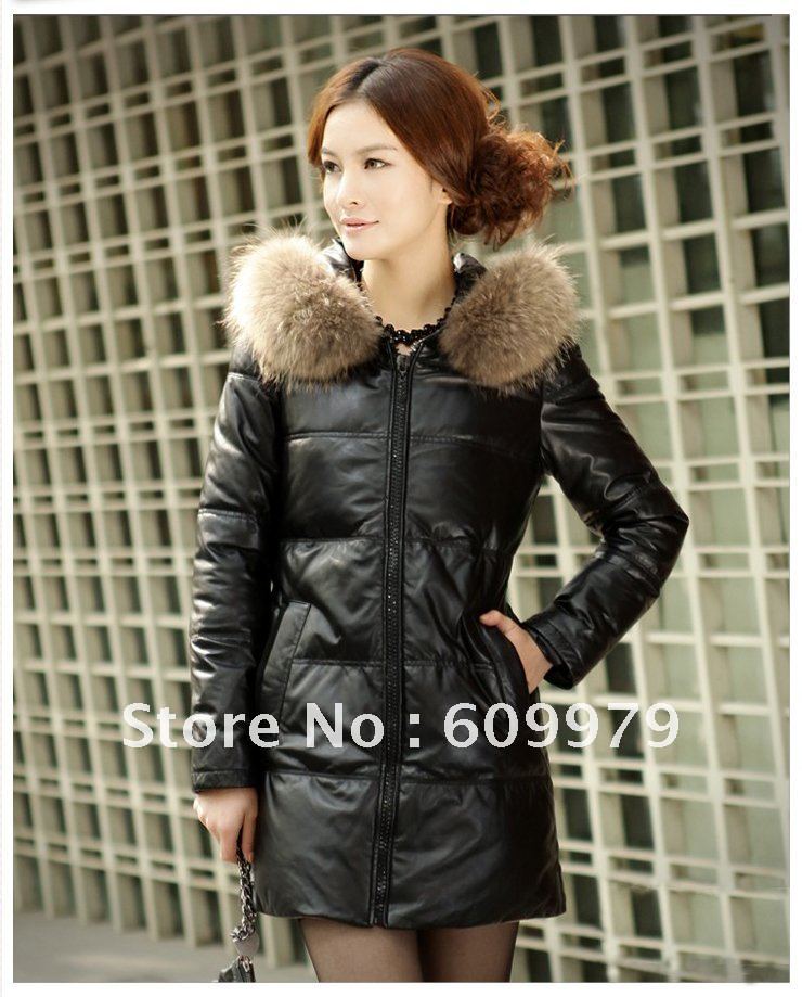 20% off 2012 Fashion Lady Lamb Fur Down Plus Size Coat with Wool Hat  FLR0145 Size of M, L, XL,XXL, XXXL