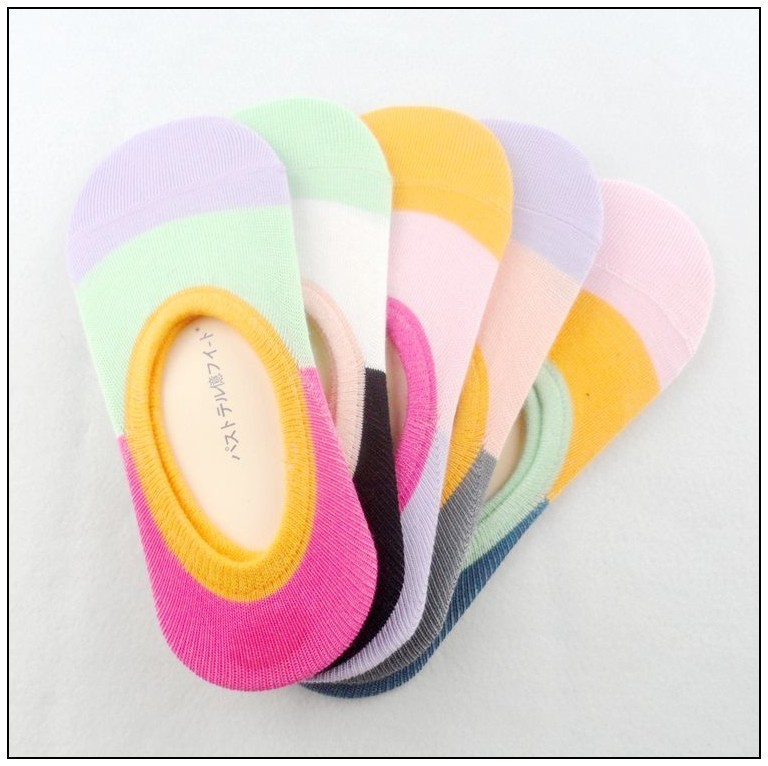 20 pairs socks women's invisible socks bamboo charcoal fiber colorant match female socks