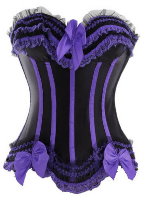 2005--Sexy lingerie Acrylic Bones Black and purple fashion corset overbust