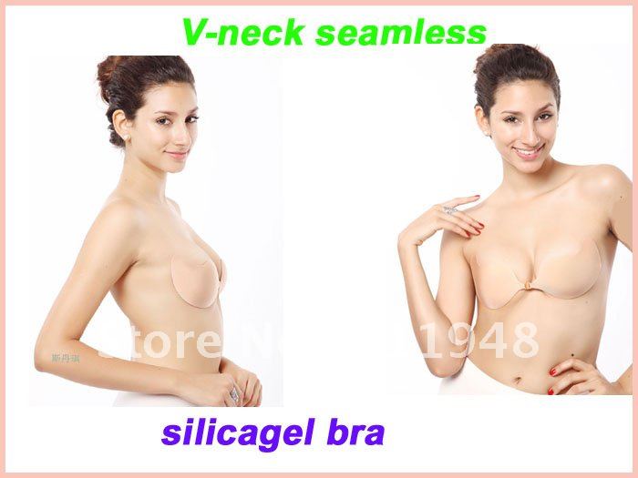 200pairs 2012 deep V-neck bra no shoulder tape invisible bra push up breathable bra the bride underwear  (retail packaging)