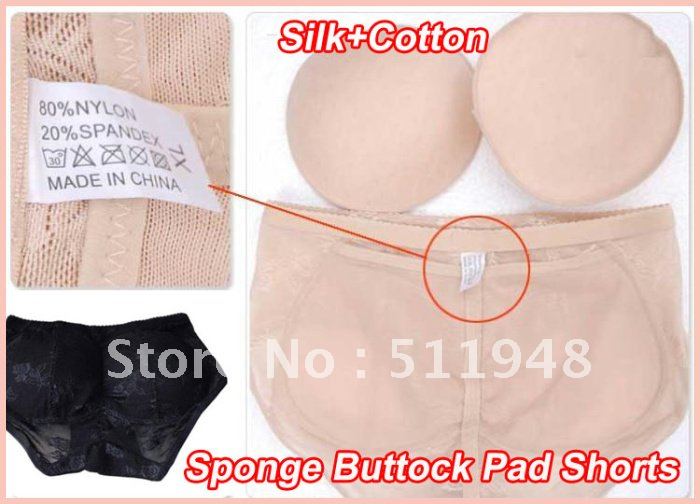 200pcs/lot buttocks up briefs body shaping shorts soft sponge pad to hold up your hip women paties(OPP bag)