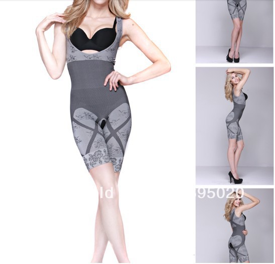 200PCS Magic Women Natural Bamboo Charcoal Slim Suits Bodysuit Slimming Body Shaper Butt Lifter Underwear With OPP Bag, Via DHL