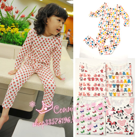 2010 autumn children's clothing - - female child super comfortable stretch cotton underwear set lounge