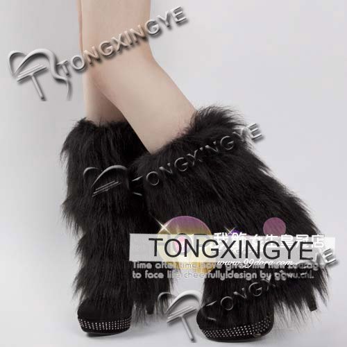 2010 Fall Winter Fashion Long Furs Ankle Sock Leg Warmers,Wool-like Leg Warmer, Boots Accessories,Free shipping