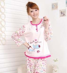 2011 100% cotton spring and autumn fashion women's sleep set lounge