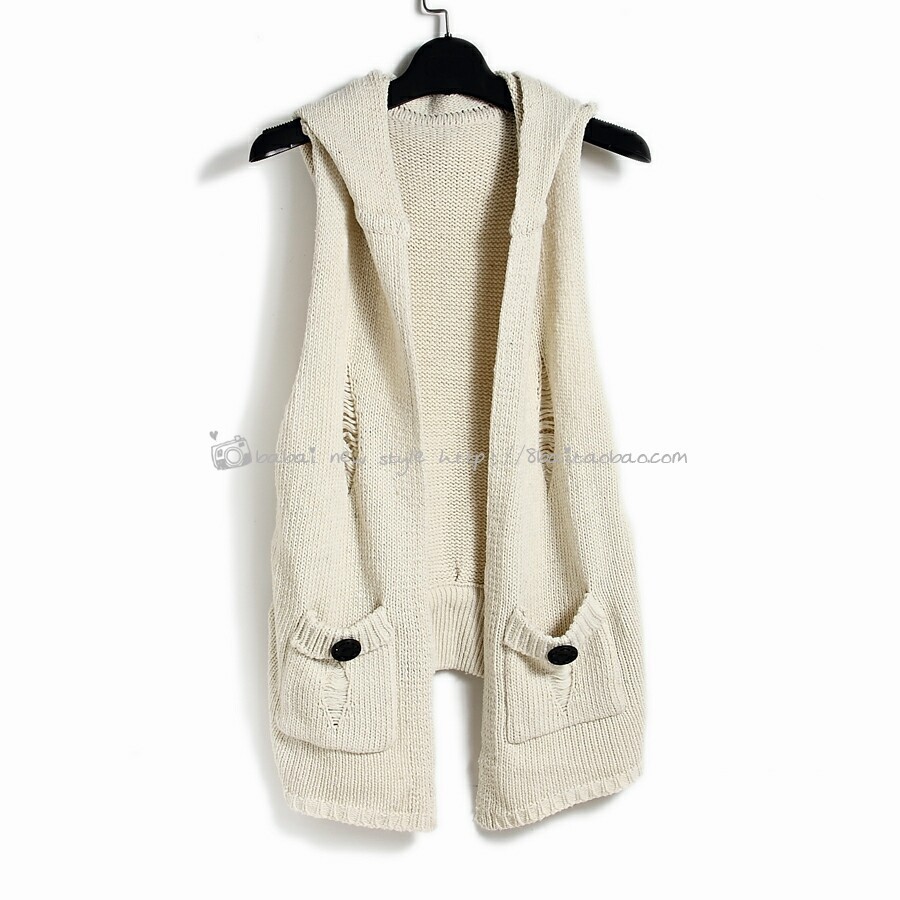 2011 autumn and winter casual no button cardigan wool knitted hat vest wool vest