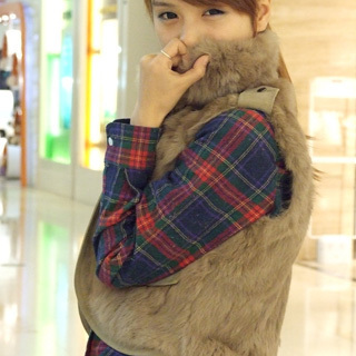 2011 autumn and winter fashion all-match fur female short design rabbit fur vest genuine leather vest waistcoat vest