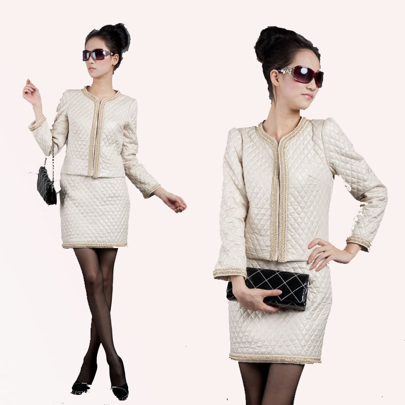 2011 autumn and winter long-sleeve women's professional set chain outerwear short skirt FREE SHIPPING