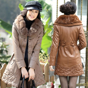 2011 autumn and winter women's leather wadded jacket outerwear