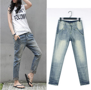 2011 autumn women's retro finishing jeans harem pants trousers jeans a9450