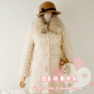 2011 ayuki raccoon fur lace rabbit fur ladies long design fur coat