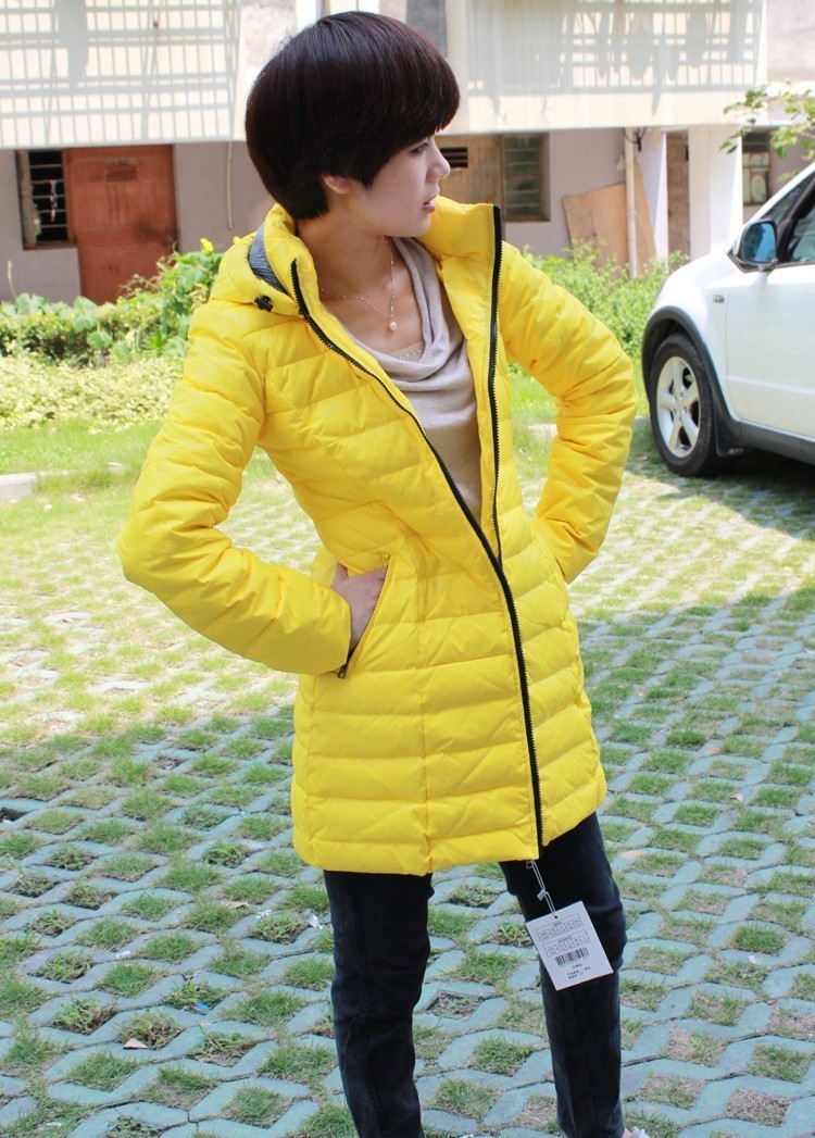 2011 best Women fashion slim medium-long down coat