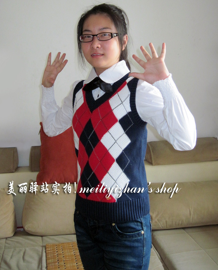 2011 . casual women's pure cotton sweater vest