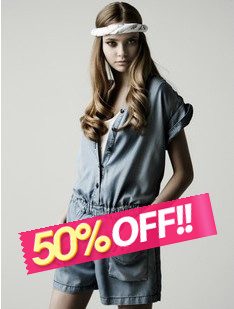 2011 classic clothing jumpsuit thin denim jumpsuit poster paragraph