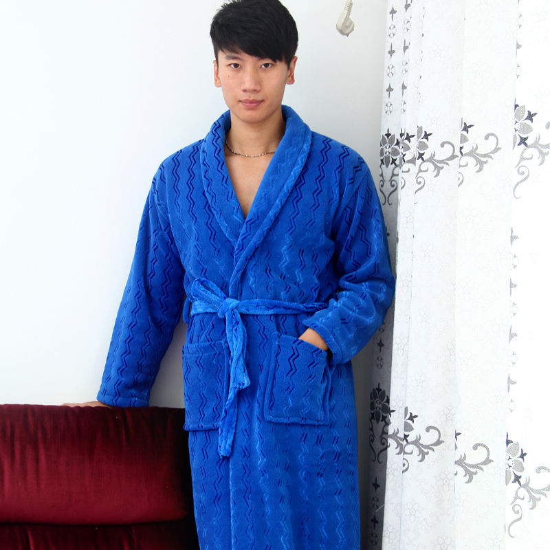 2011 coral fleece male robe thickening male bathrobe