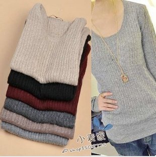 2011 fashion o-neck loose casual all-match female knitted basic shirt sweater