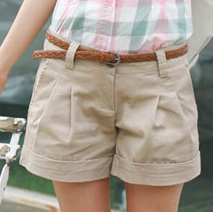 2011 female 100% cotton loose low-waist khaki shorts slim shorts casual pants Women shorts