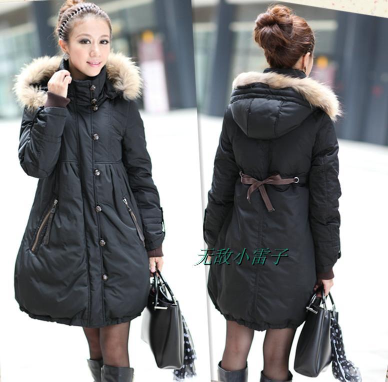 2011 fur collar thickening plus size women's medium-long down coat outerwear