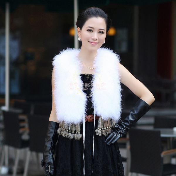 2011 fur vest ostrich wool waistcoat vest autumn short design rabbit fur women outerwear