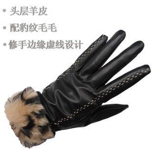 2011 gift quality genuine leather gloves women's gloves thermal sheepskin gloves winter thickening