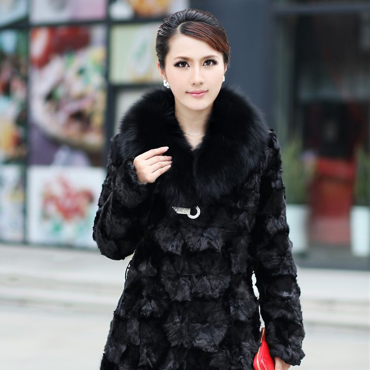 2011 luxury quality mink hair female fight mink long-sleeve slim fur coat