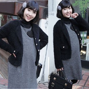 2011 maternity clothing autumn and winter maternity clothing sweet maternity cardigan outerwear thick qy105