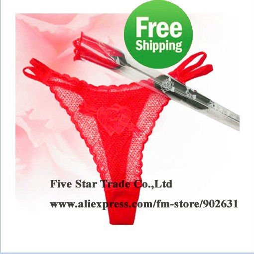 2011 New Arrival~Free Shipping/Accept Credit Card Wholesale 30pcs Red/Black Colors lady sexy rose panty underwear