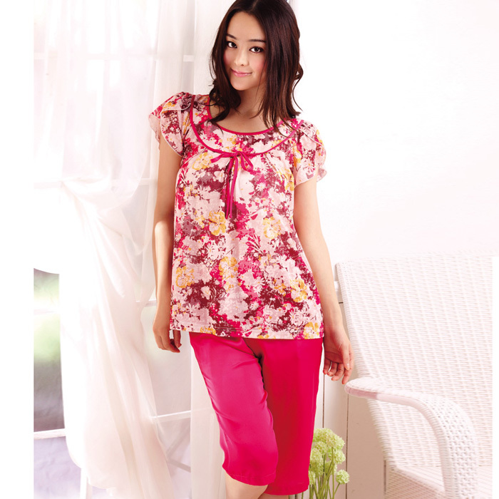 2011 new arrival lace princess quality women's short-sleeve sleep set lounge 85618