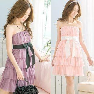 2011 new arrival summer women's tube top chiffon skirt chiffon one-piece dress