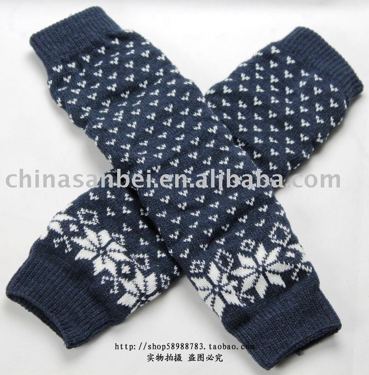 2011 new fahion snowflake knee high knit leg warmer  kneecap sock legging