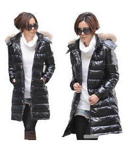 2011 new hot Free Shipping Real Fur / Hair Women's Down Jacket Eiderdown Outware Black Winter Coat Clothes Wholesale Y1012