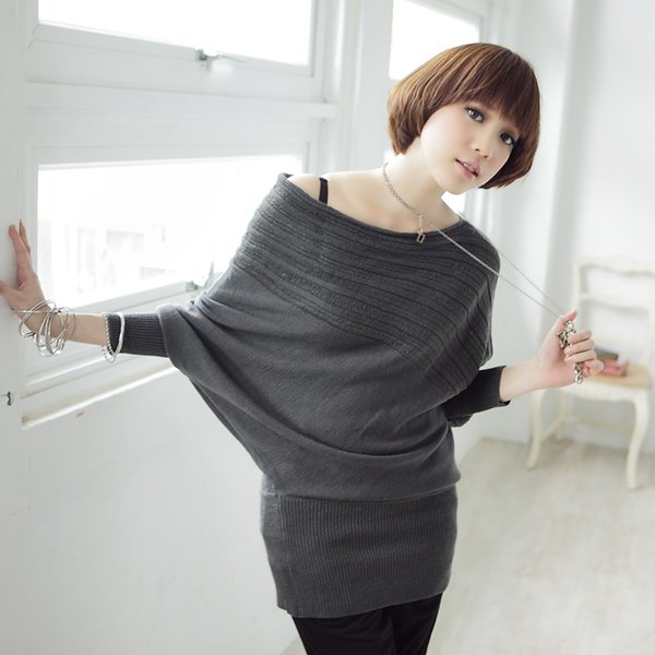 2011 NEW, PLUG size unique batwing sleeve desgin, long edition ladies sweater