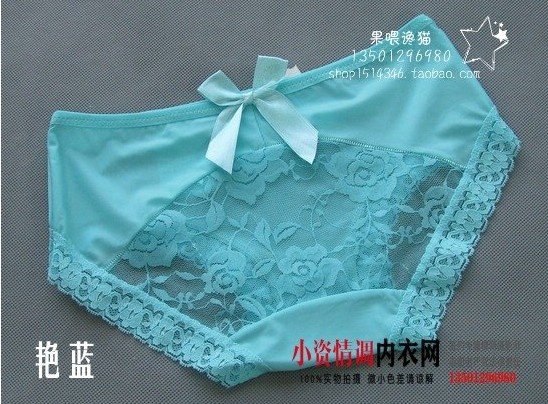 2011 new rrival-lovely and sexy lace transparent non-mark embroidery panties made in China