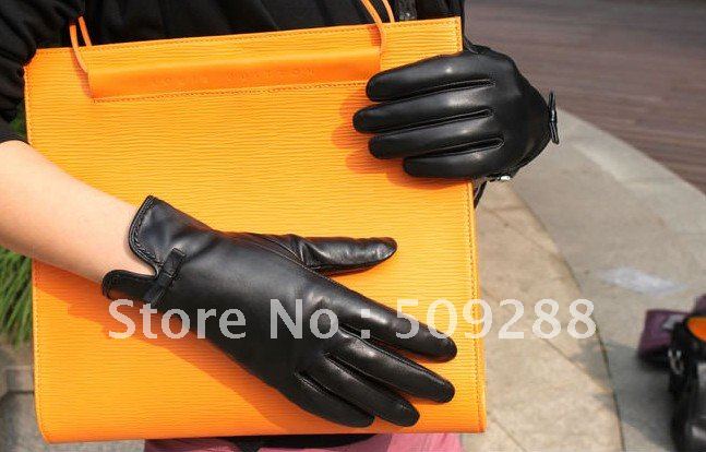 2011 new/woman/leather gloves,black