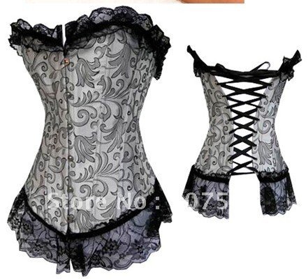 2011 newest design and high quality best whole sell and retail  Silver Flowers Corset+free shipping