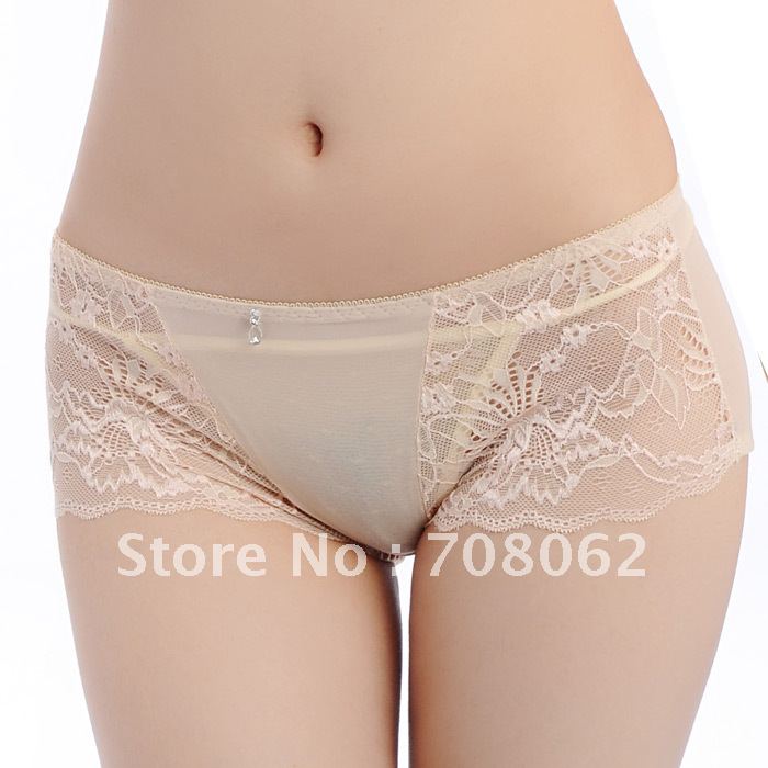 2011 panty Transparent lace solid color boxer panties k0918