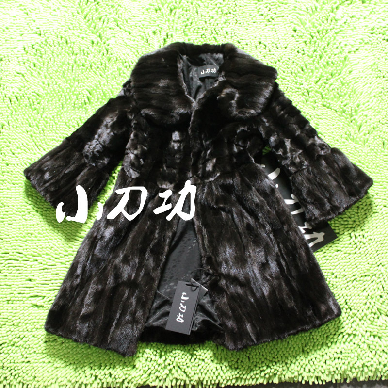 2011 penitently loose skirt mink fur overcoat fight mink long outerwear l760