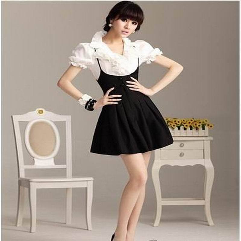 2011 quality silk ruffle bubble short-sleeve beige shirt free shipping