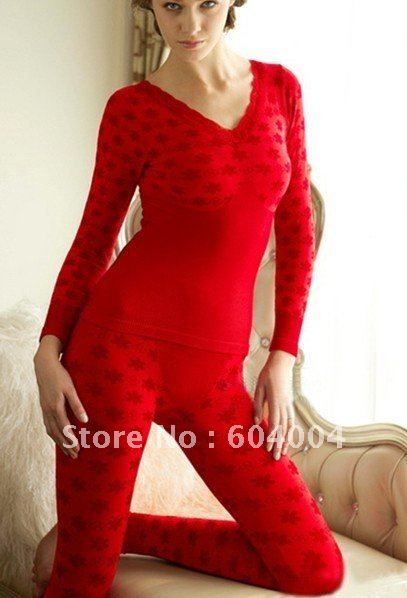 2011 round brought bud silk cotton jerseys elastic body jacquard model body underwear lady warm underwear