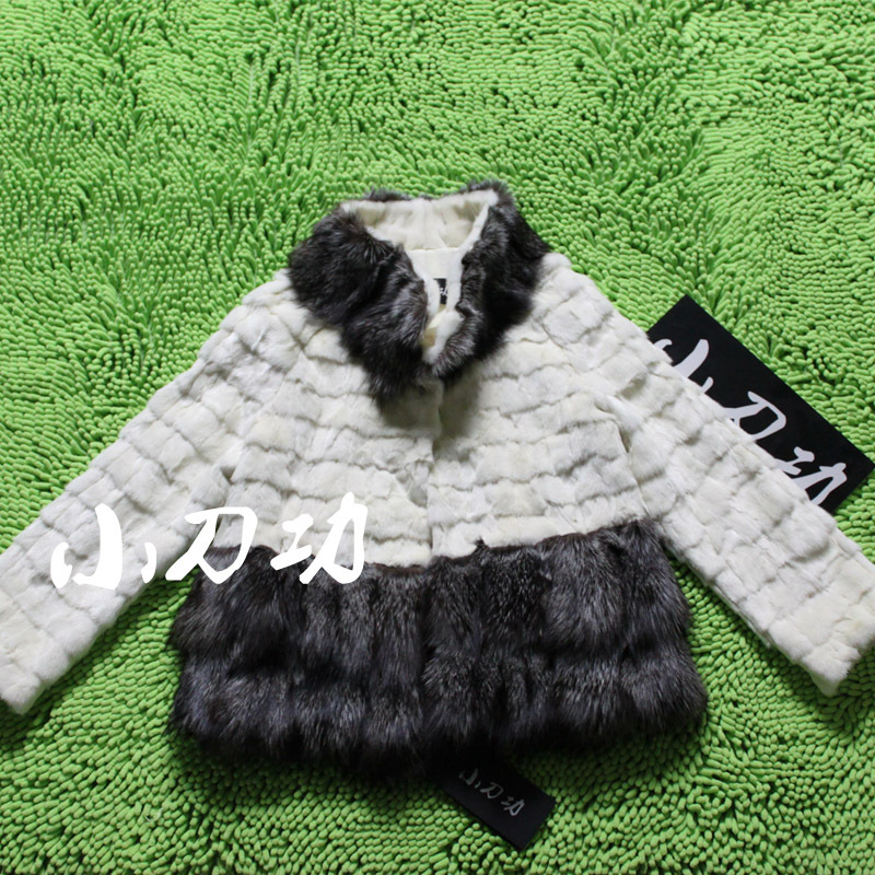 2011 silver fox fur collar sweep mink fur top fight mink outerwear z4