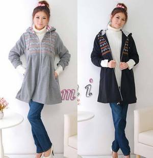 2011 spring and autumn maternity outerwear maternity cotton-padded jacket maternity overcoat cotton trench