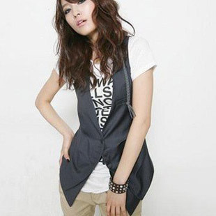 2011 spring and autumn slim waist handsome personality dovetail type vest slim suit vest