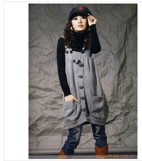 2011 winter medium-long fashion spaghetti strap sweater dress high quality version