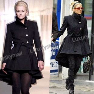 2011 winter outerwear autumn and winter trench outerwear female dovetail woolen outerwear