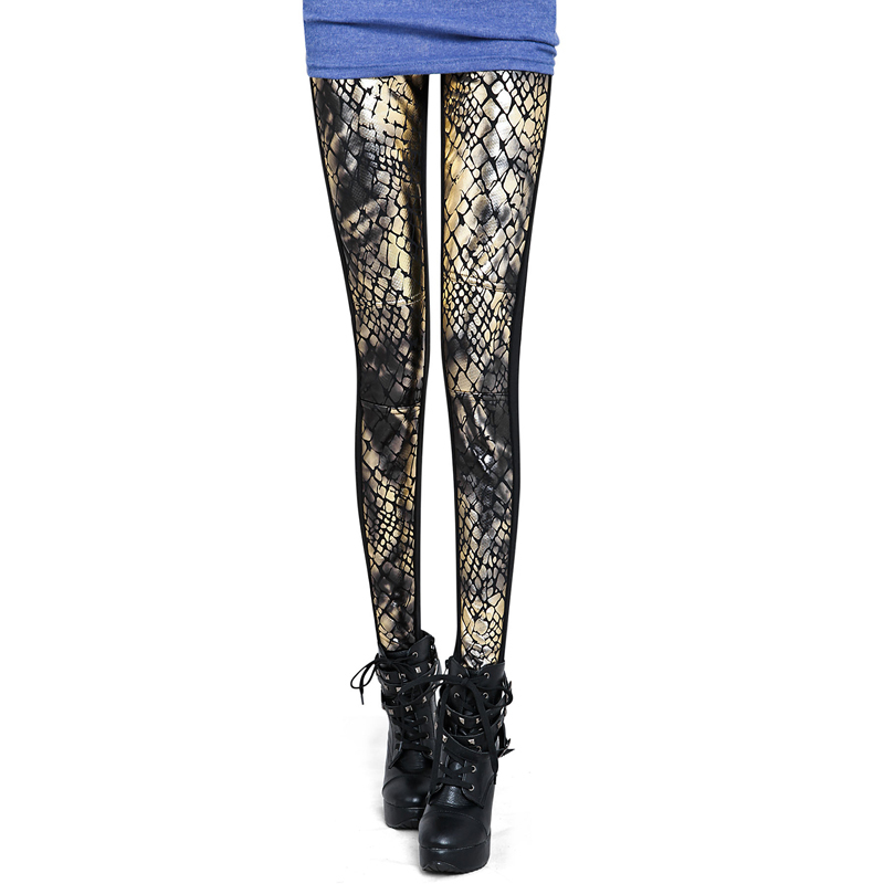 2011 winter women's ankle length legging ll thick serpentine pattern faux leather plus velvet vq424