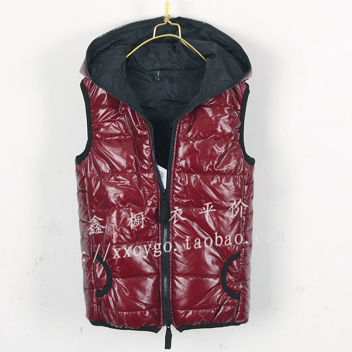 2011 with a hood patent leather bread cotton vest female cotton spring and autumn vest