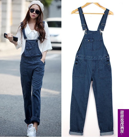 2011 women's brief fashion popular personalized denim bib pants jumpsuit trousers a9489