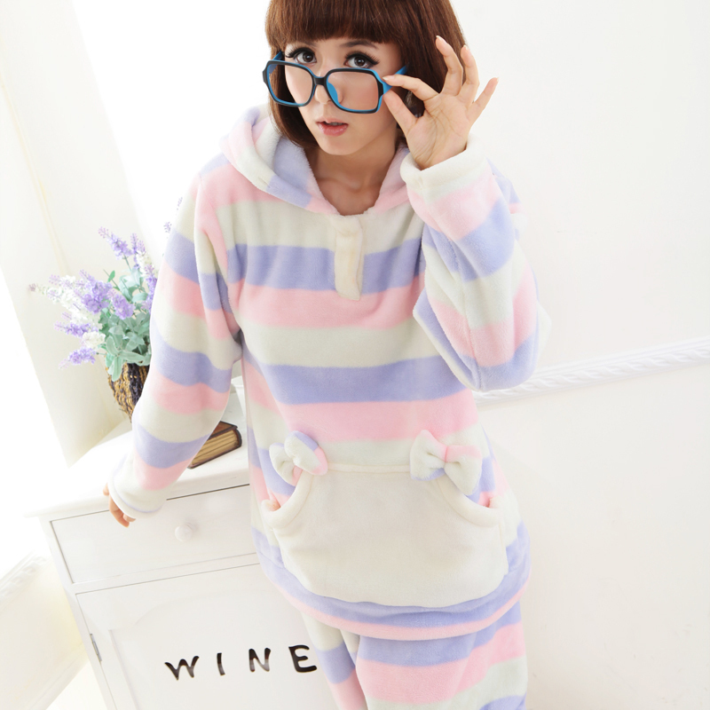 2011 women's lounge thickening fleece sleepwear lounge f467