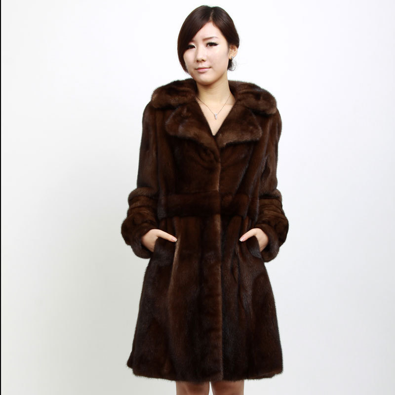 2011 women's marten overcoat mink outerwear fur overcoat bd801